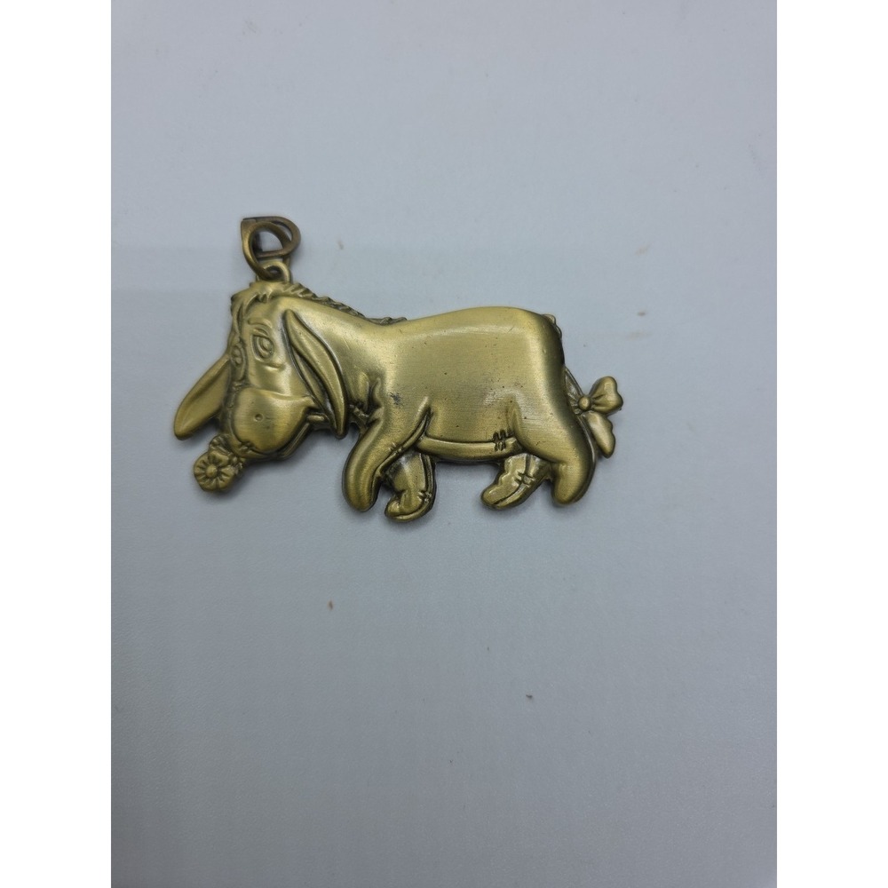 Heavy Disney Winnie The Pooh Eeyore Brass Keychain Keyring Key Chain Ring 3" Lon